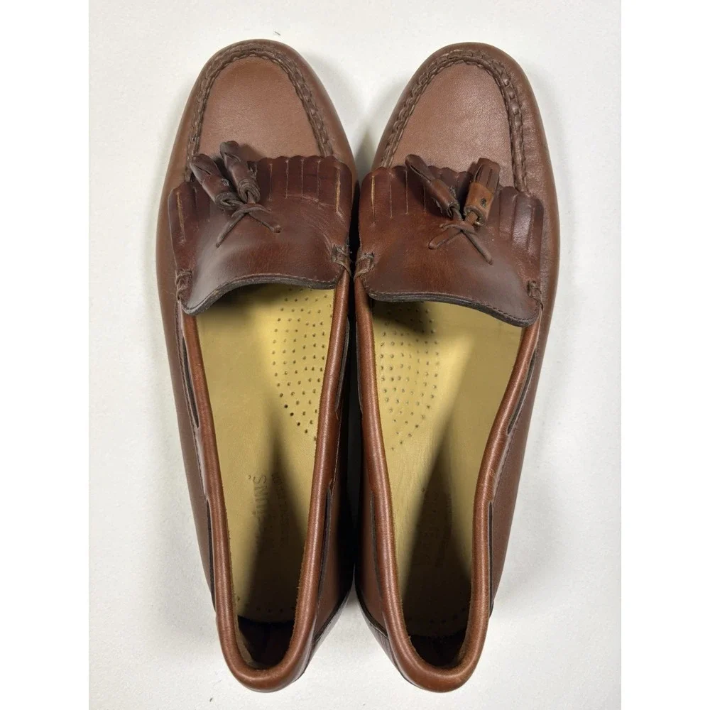 GH Bass Weejuns Kiltie Tassel Loafers Brown Leather Mens Size 7.5 M 6152 Preppy